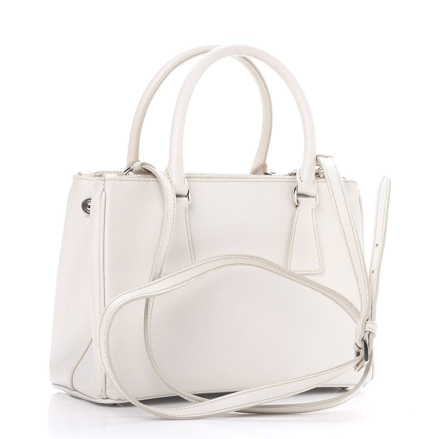 Prada Saffiano Lux Small Galleria Double Zip Tote White 4 of 15