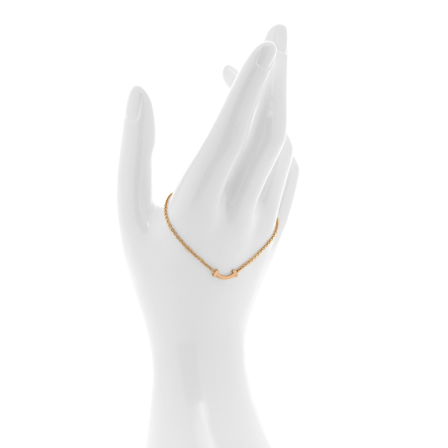 Tiffany 18K Rose Gold Mini T Smile Bracelet 2 of 4