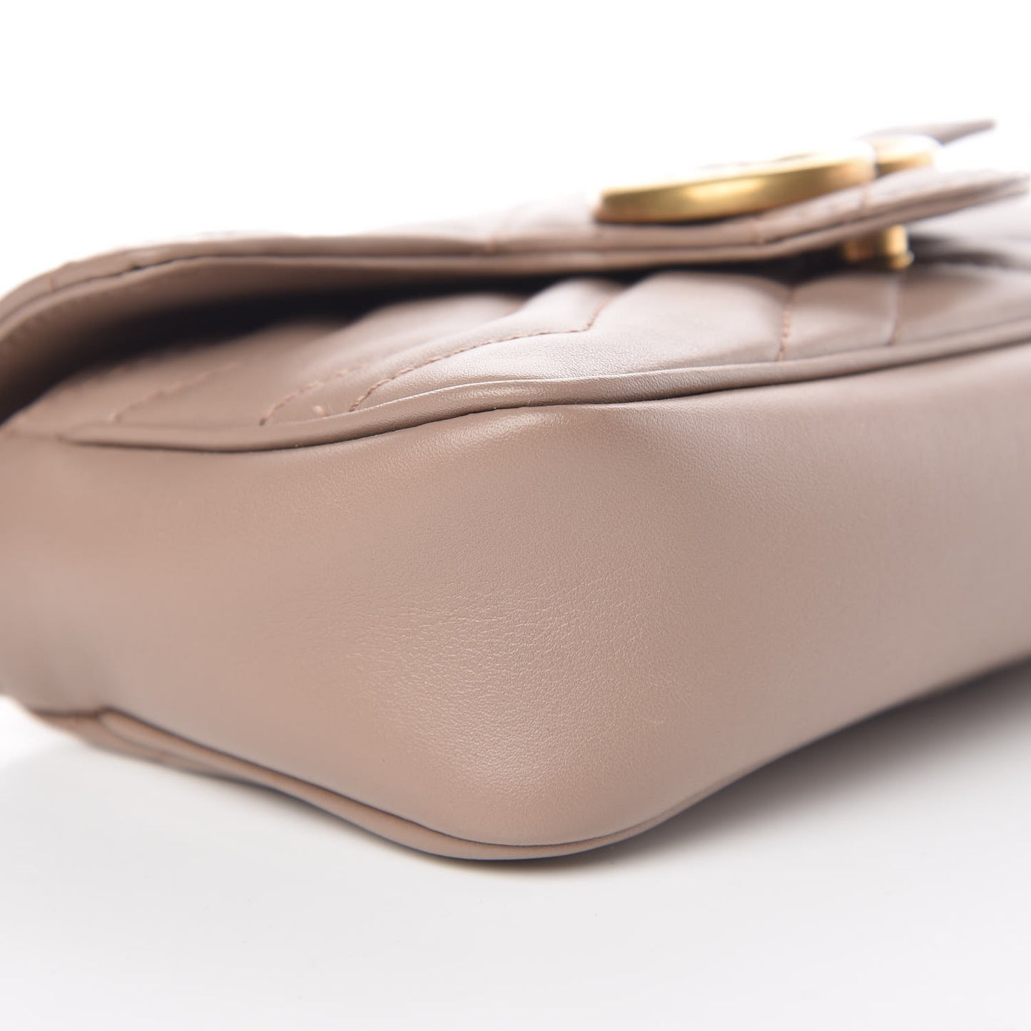 Calfskin Matelasse Super Mini GG Marmont Shoulder Bag Porcelain Rose