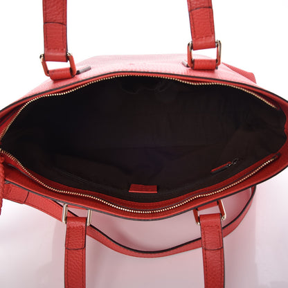 Gucci Calfskin Bamboo Tassel Top Handle Tote Red 6 of 8