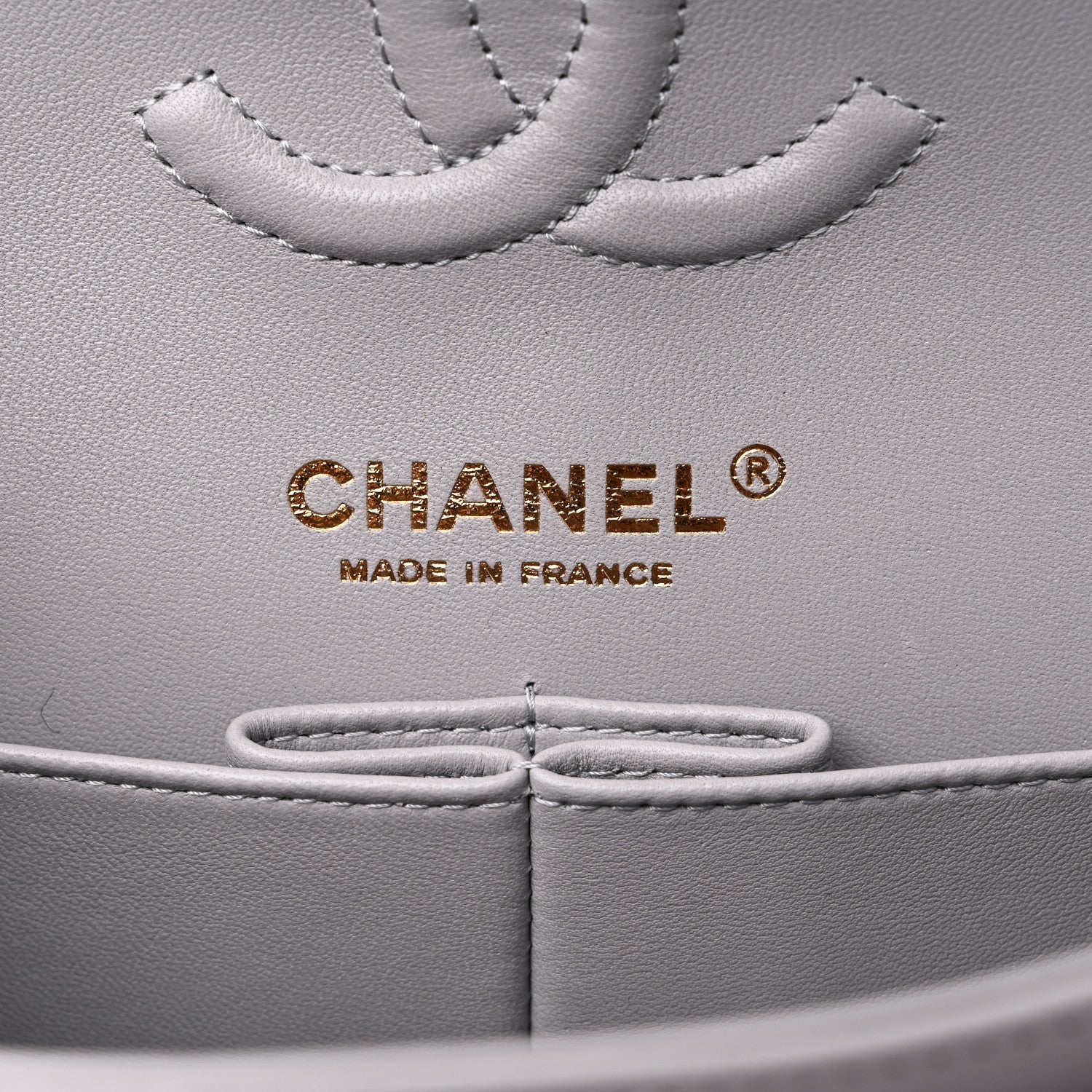 Chanel Lambskin Quilted Small Double Flap Light Grey 6 of 10