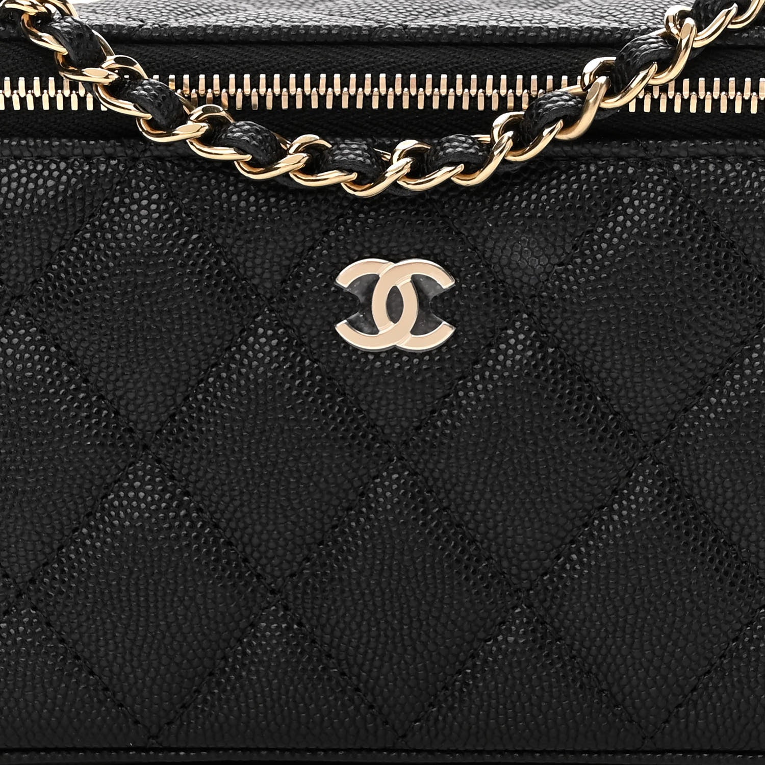 Chanel Caviar Quilted Small Vanity Case With Chain Black 8 of 11