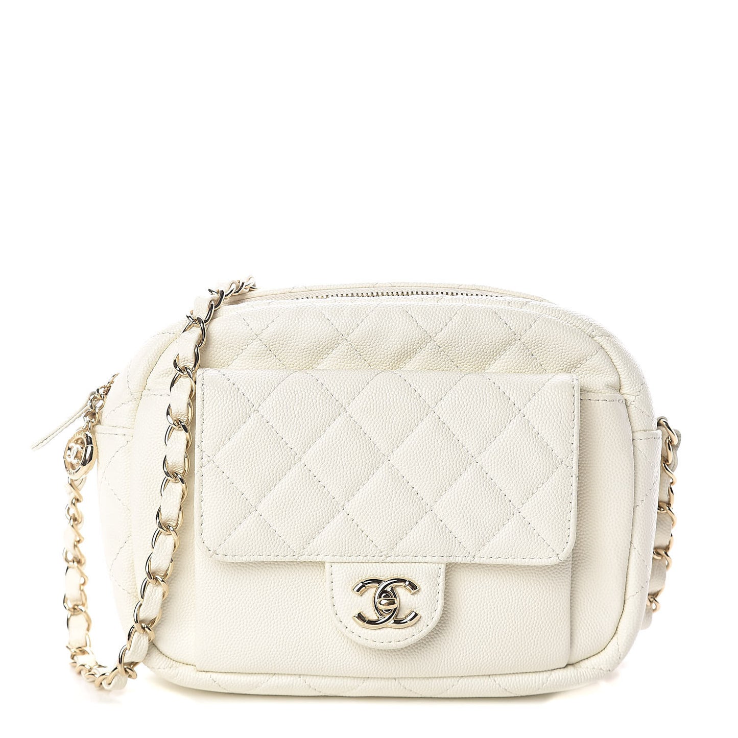 Caviar Quilted CC Day Camera Case White