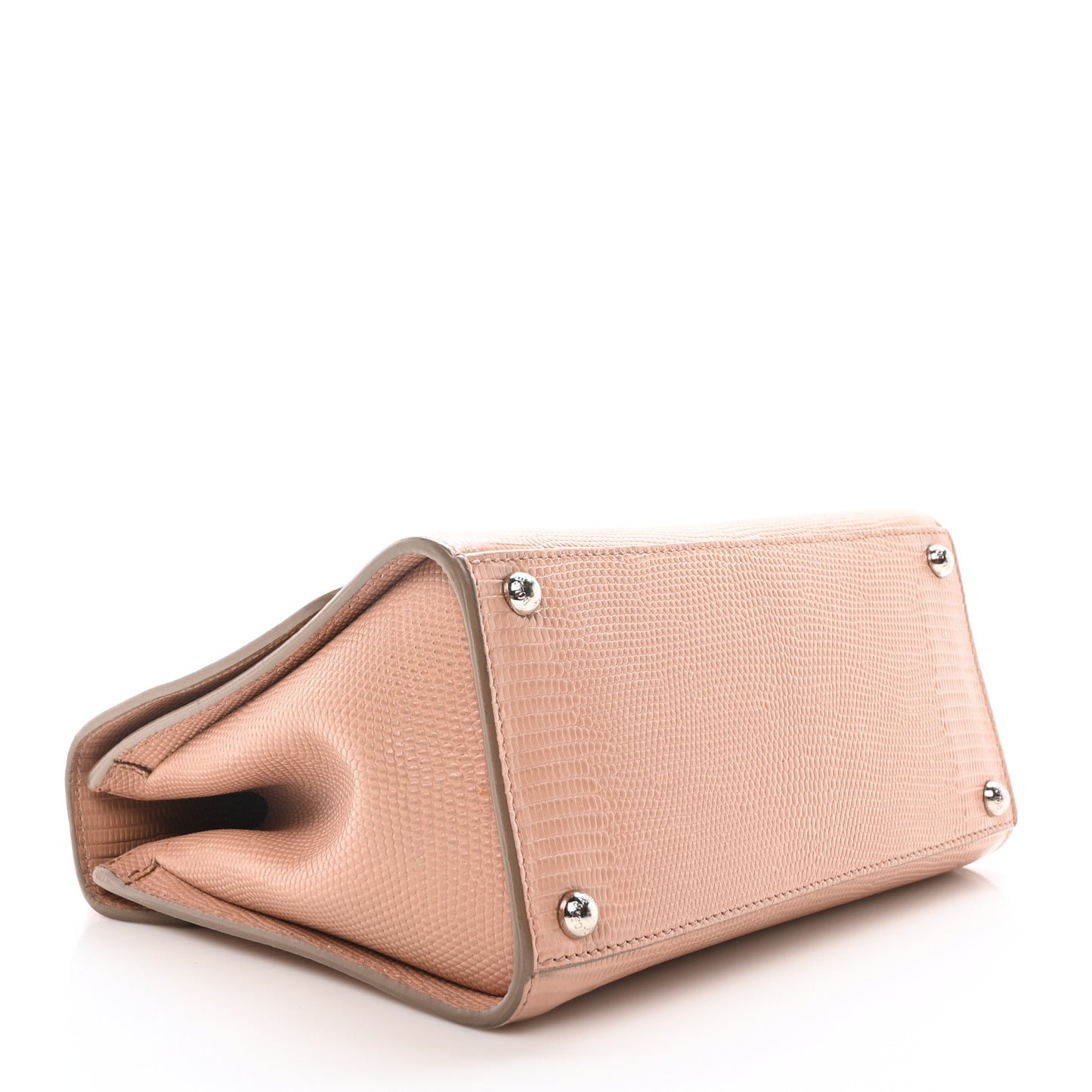 Lizard Calfskin Embossed Small Monica Top Handle Bag Pink