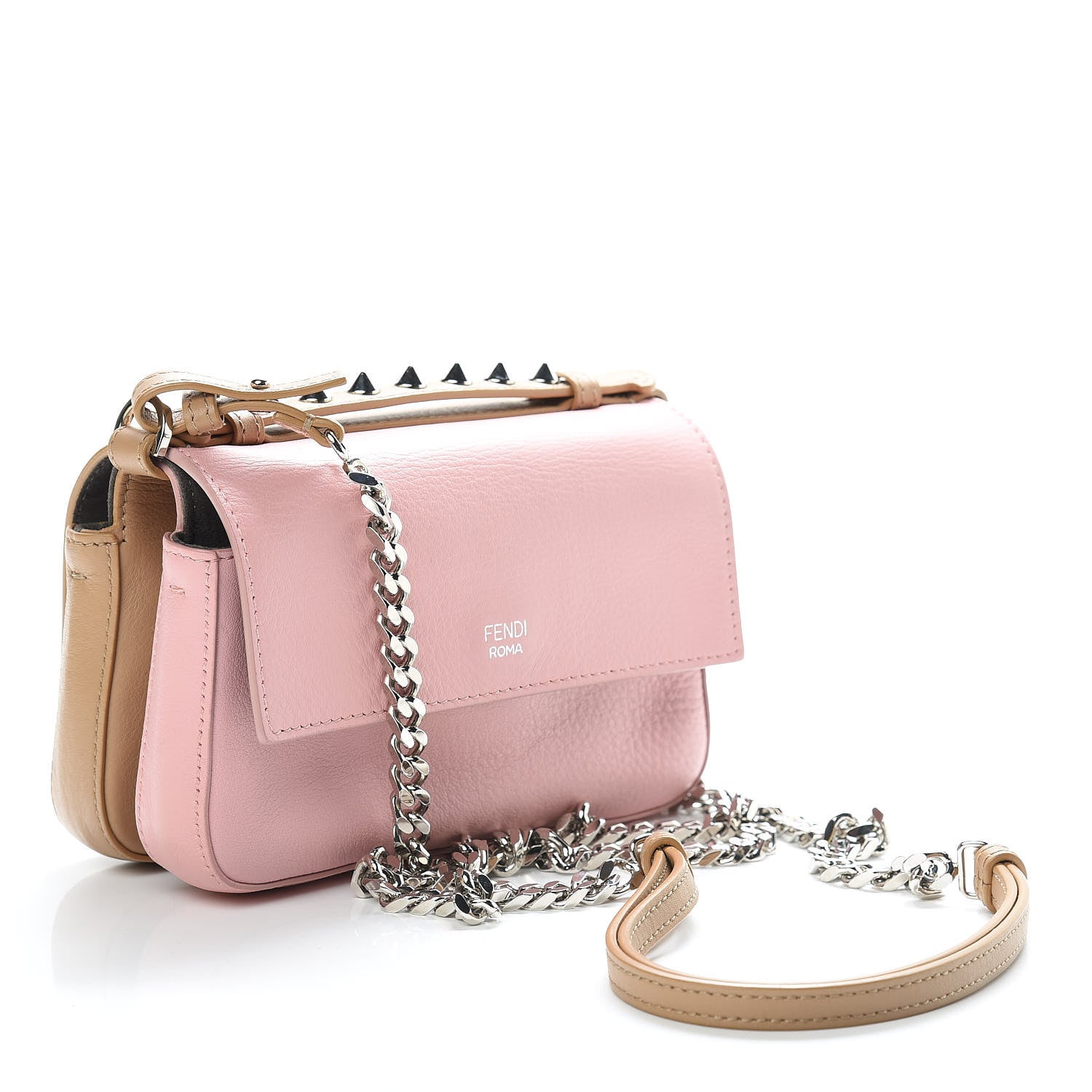 Fendi Vitello Dolce Hypnoteyes Micro Double Baguette Cuoio Bubblegum Multicolor 3 of 13