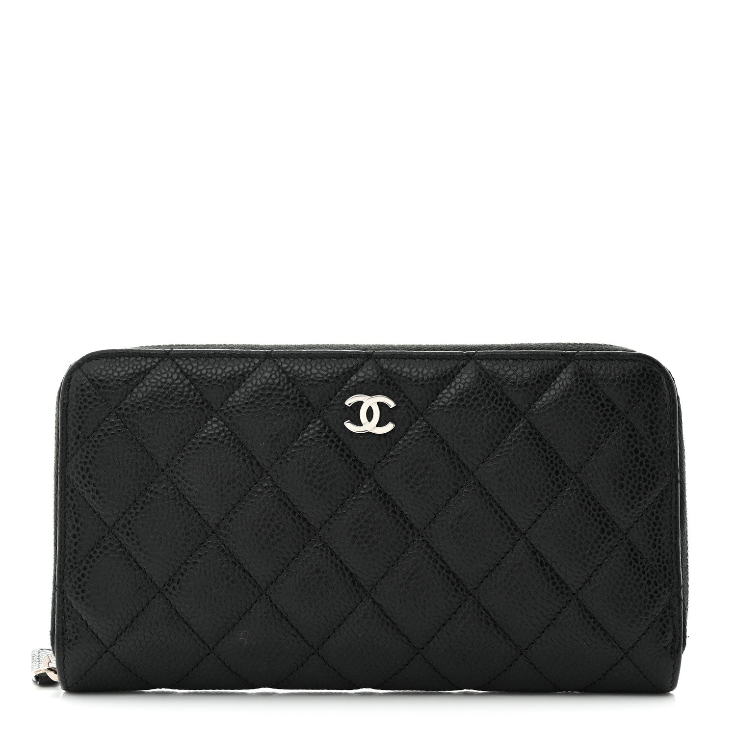Chanel Caviar Quilted Large Gusset Zip Around Wallet Black 1 of 8