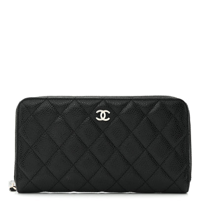 Chanel Caviar Quilted Large Gusset Zip Around Wallet Black 1 of 8