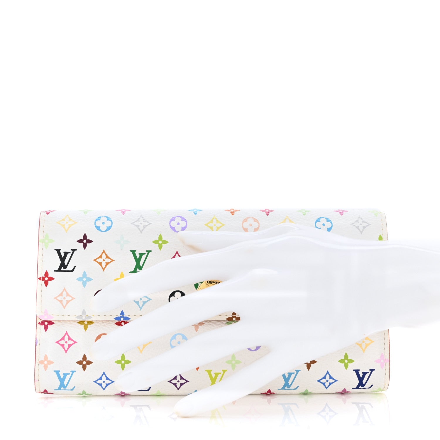 Louis Vuitton Monogram Multicolor Sarah Wallet White Citron 2 of 7