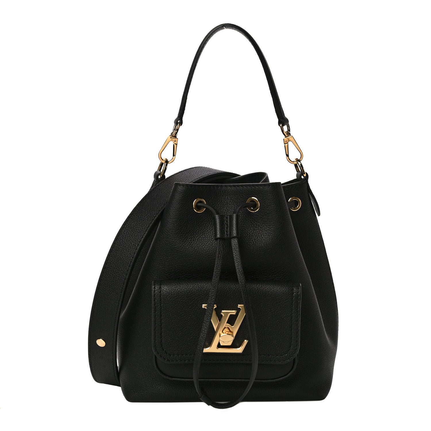 Louis Vuitton Calfskin Lockme Bucket MM Black 1 of 8