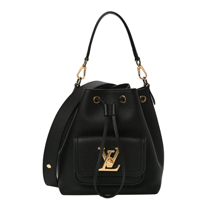 Louis Vuitton Calfskin Lockme Bucket MM Black 1 of 8