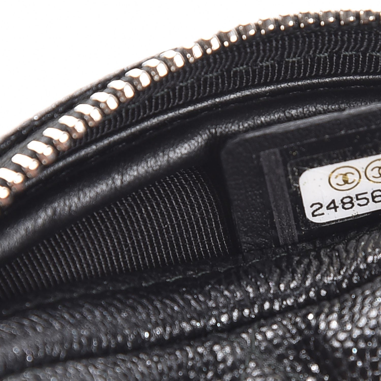 Chanel Iridescent Caviar Quilted Zip Around Classic Coin Purse Black 7 of 8