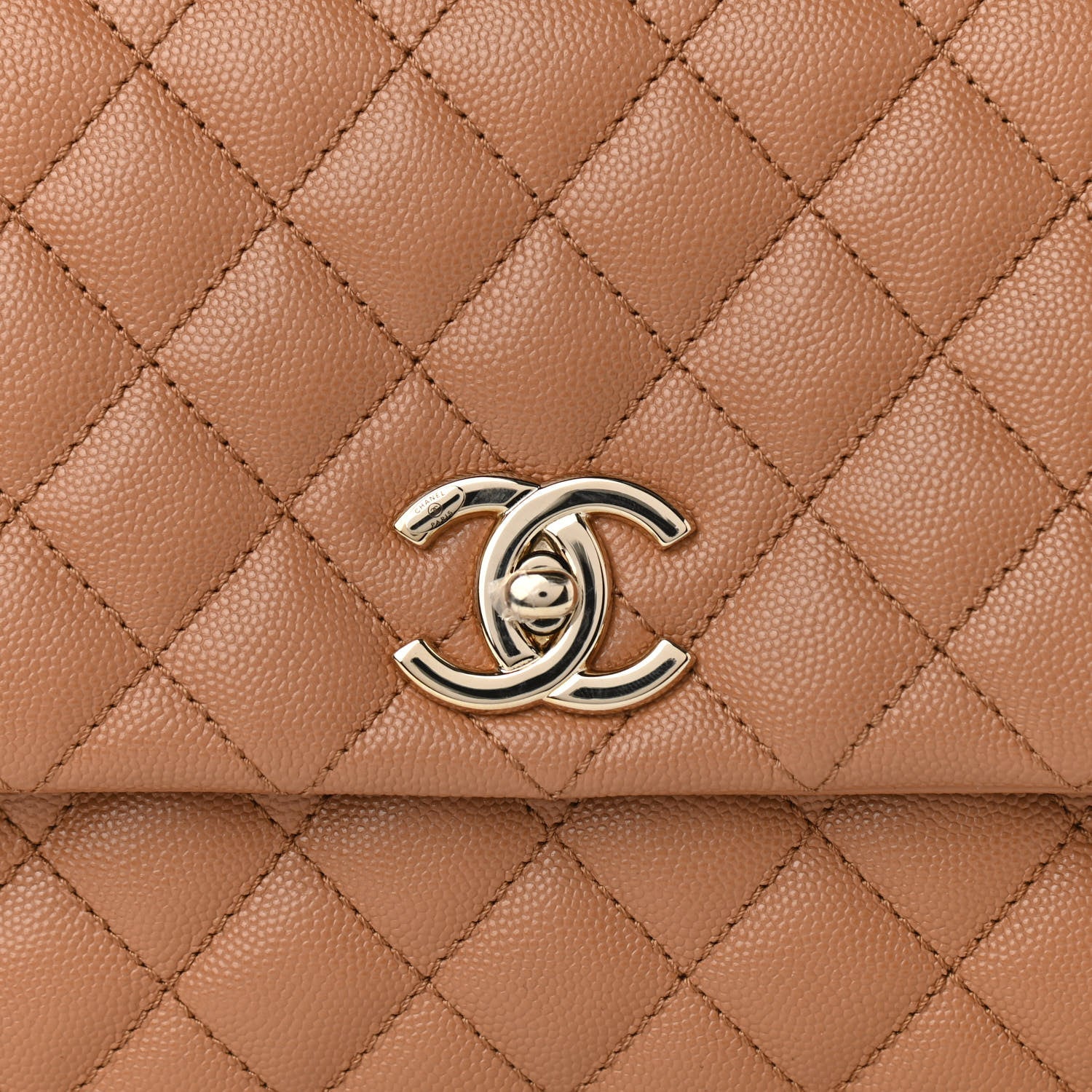 Chanel Caviar Quilted Small Coco Handle Flap Brown 13 of 19