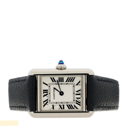 Cartier Stainless Steel Calfskin 22mm Must de Cartier Tank Quartz Watch 3 of 5