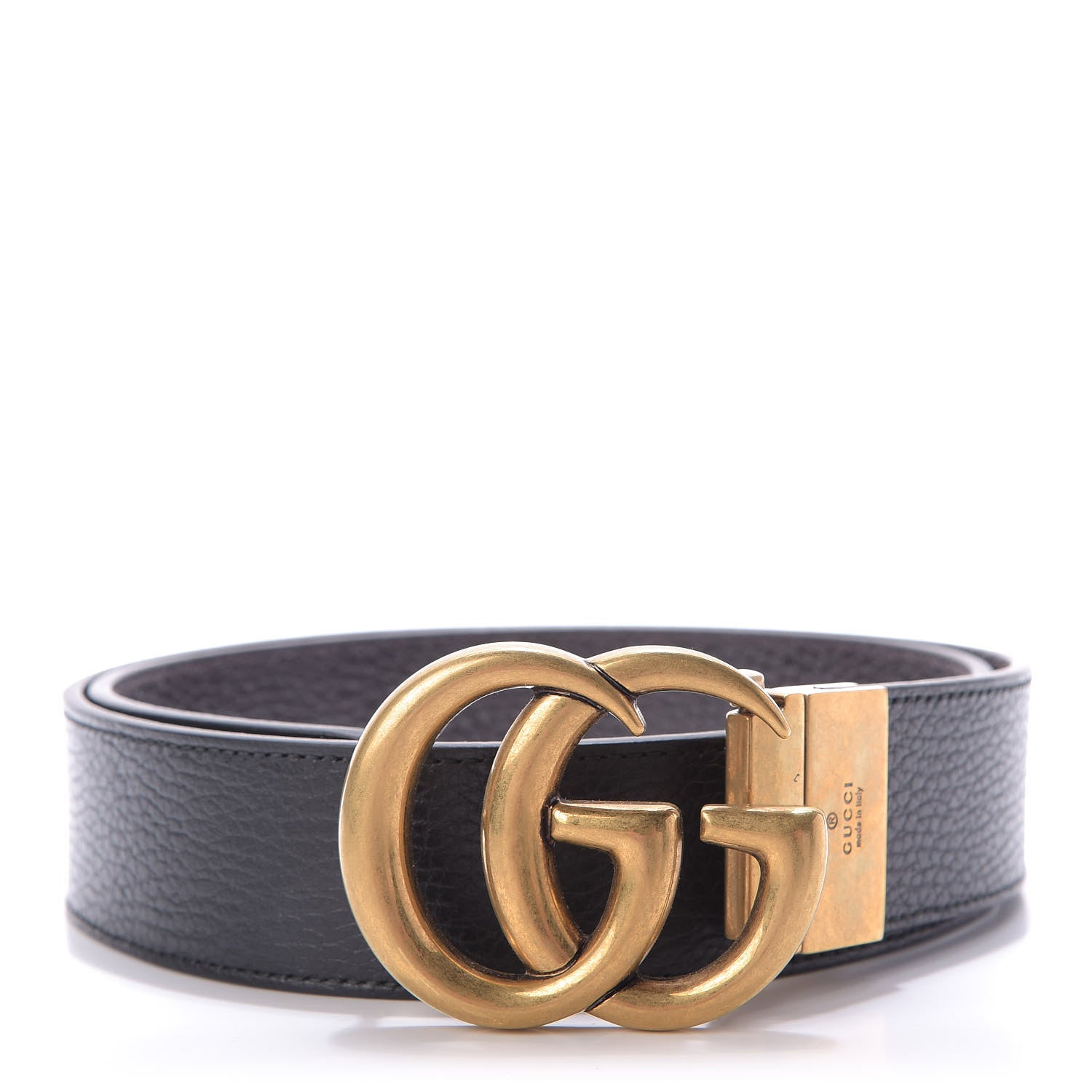 Gucci Calfskin Double G Reversible 37mm Belt 85 34 Black Cocoa 1 of 5