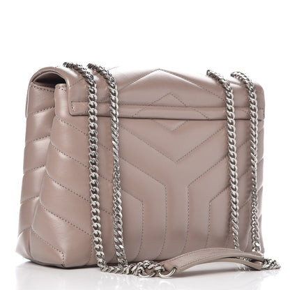 Saint Laurent Calfskin Y Quilted Monogram Small Loulou Chain Satchel Mink 3 of 9