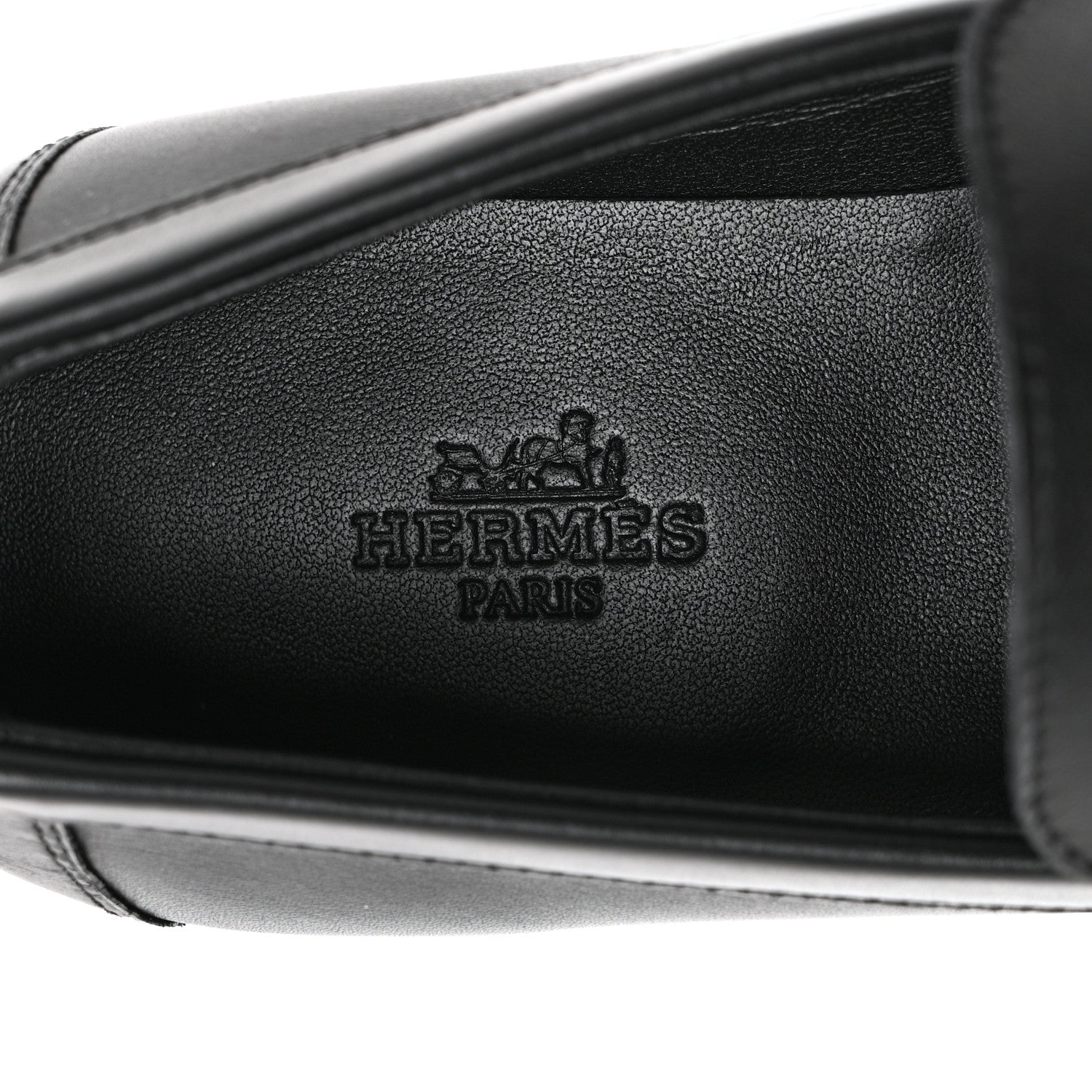 Hermes Calfskin Womens Destin Loafers 37 Black 7 of 12