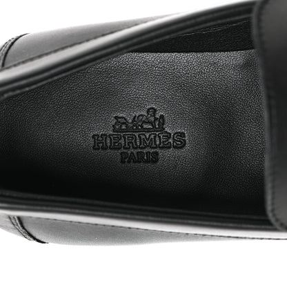 Hermes Calfskin Womens Destin Loafers 37 Black 7 of 12