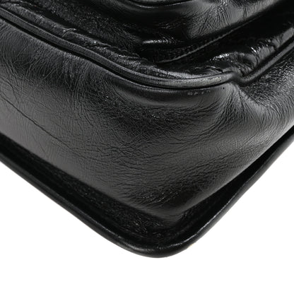 Saint Laurent Crinkled Calfskin Matelasse Monogram Medium Niki Chain Satchel Black 9 of 9