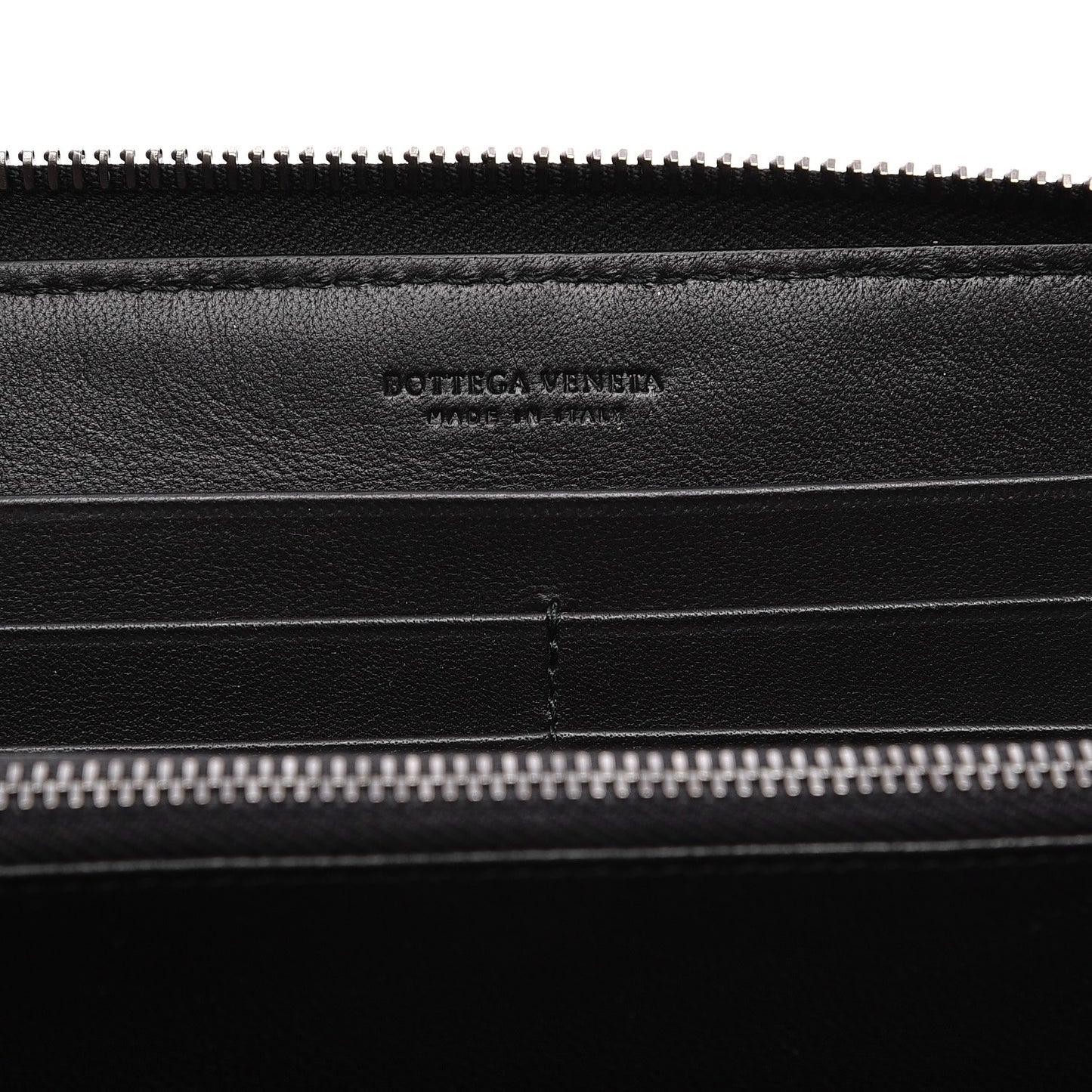 Nappa Intrecciato Zip Around Wallet Black