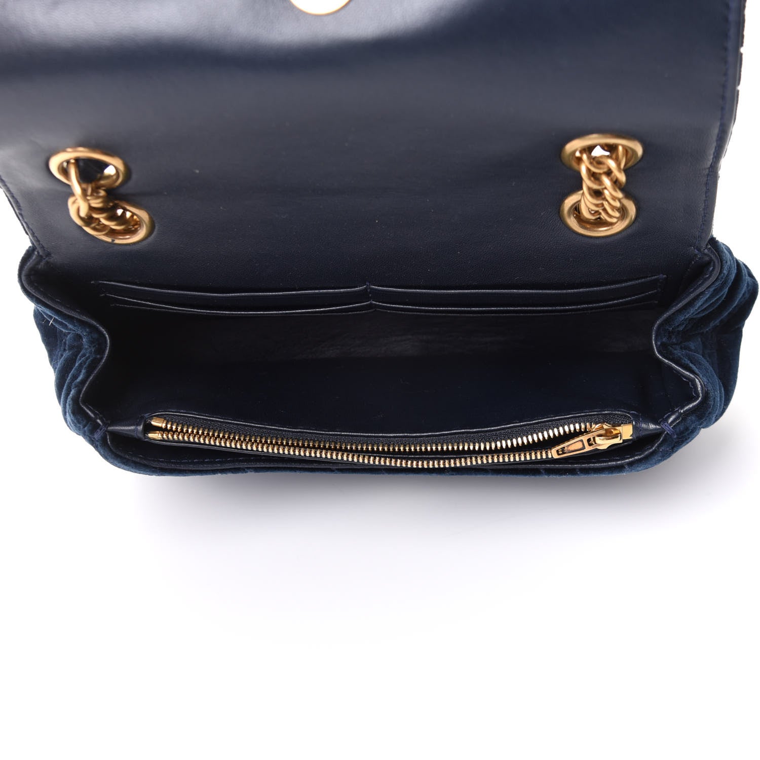 Balenciaga Velvet Logo Matelasse BB Chain Wallet Navy 5 of 10