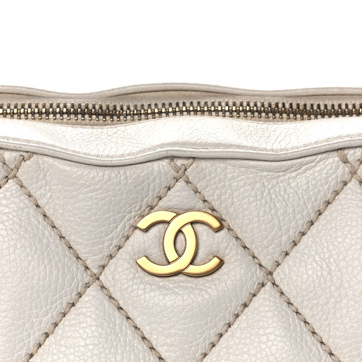 Chanel Calfskin Wild Stitch Surpique Hobo Ivory 9 of 13