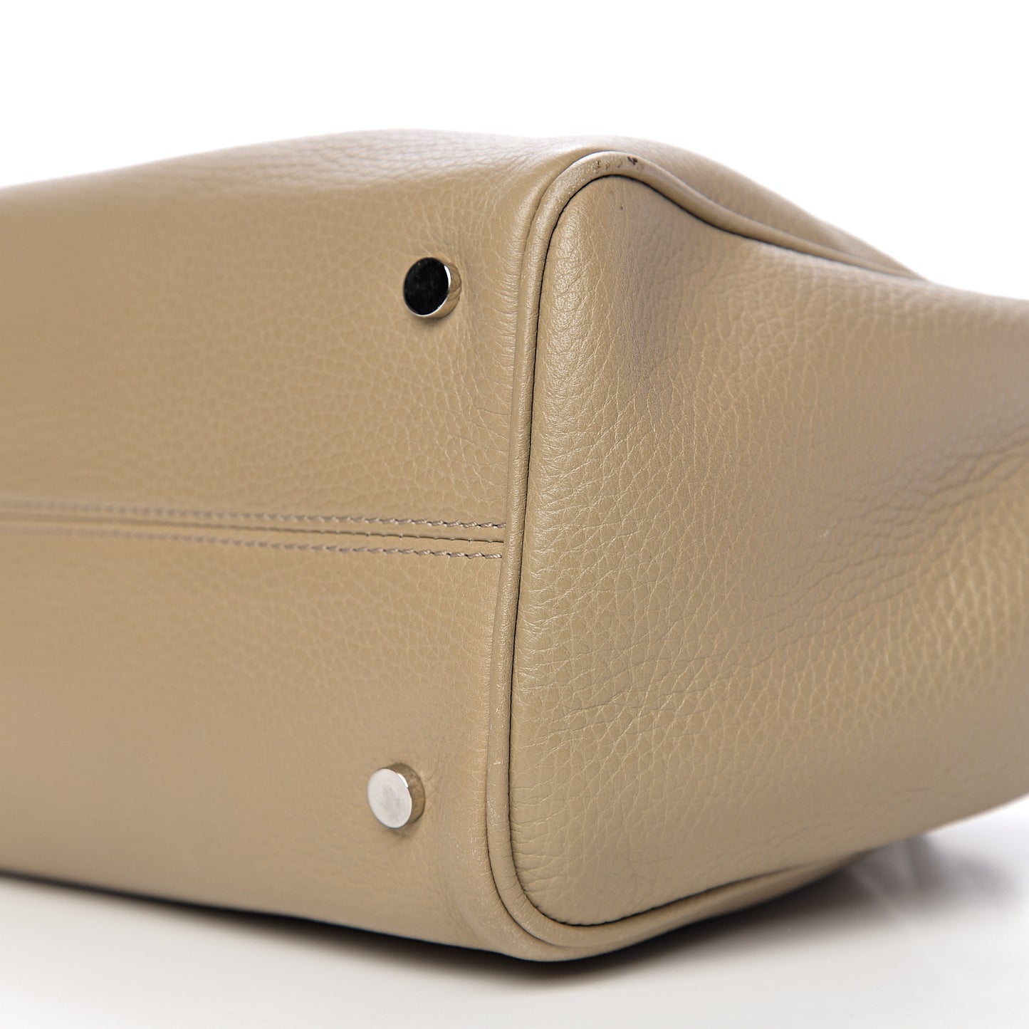 Grainy Calfskin Satchel Beige