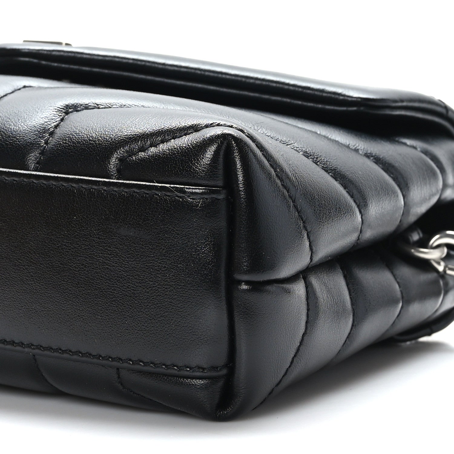 Saint Laurent Calfskin Y Quilted Monogram Toy Loulou Crossbody Bag Black 9 of 9