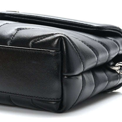 Saint Laurent Calfskin Y Quilted Monogram Toy Loulou Crossbody Bag Black 9 of 9