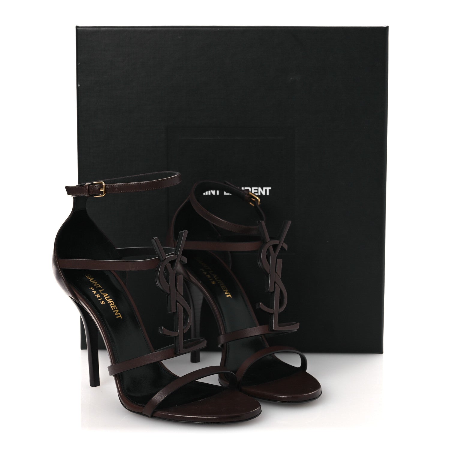 Saint Laurent Calfskin Cassandra 100 Sandals 37 Moro 11 of 11