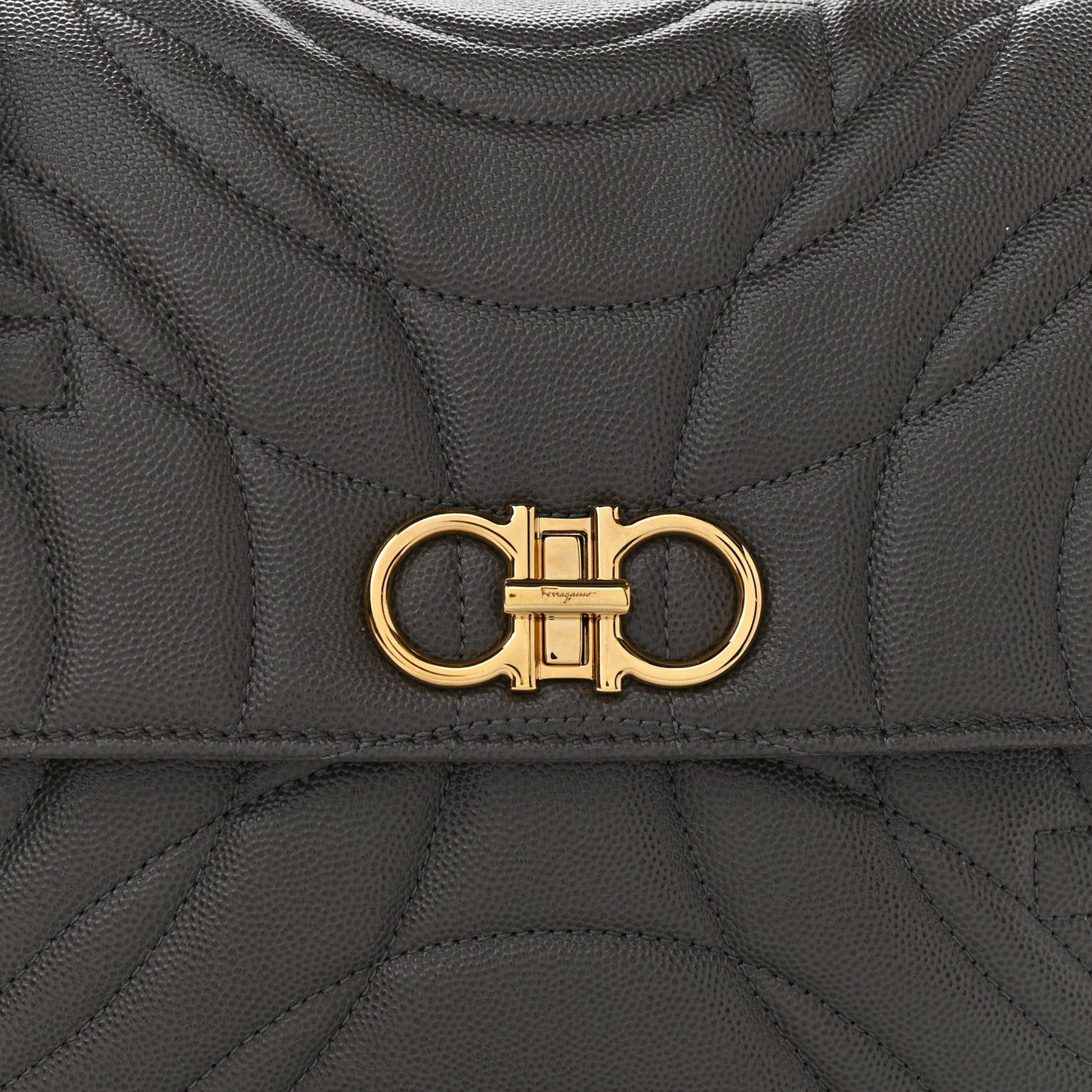 Calfskin Quilted Medium Gancini Top Handle Bag Sparrow