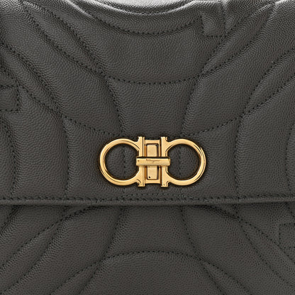 Salvatore Ferragamo Calfskin Quilted Medium Gancini Top Handle Bag Sparrow 8 of 10