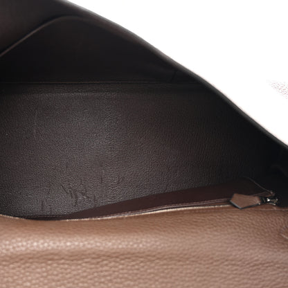 Hermes Taurillon Clemence Shoulder Kelly 40 Cafe 5 of 16