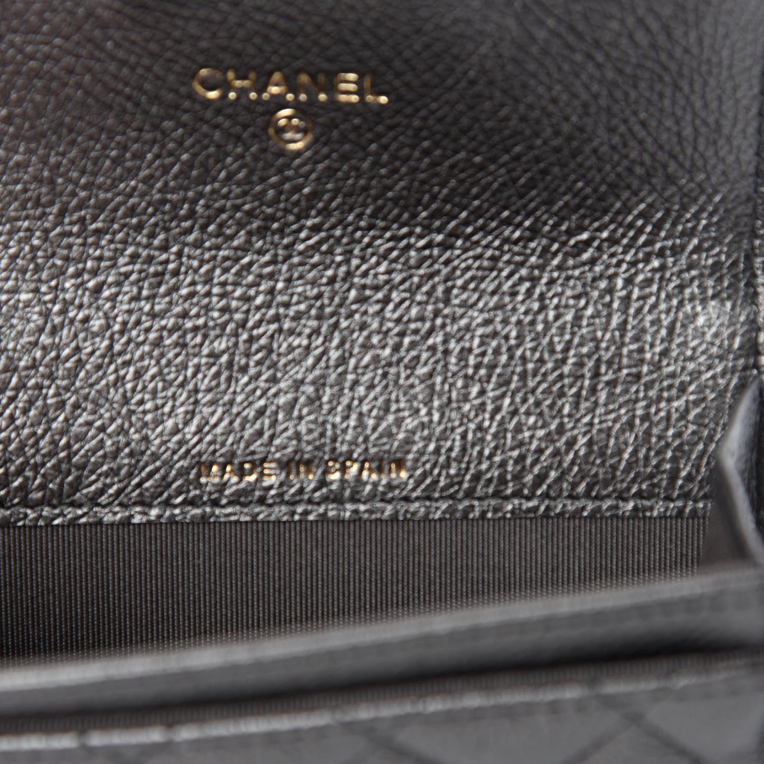 Chanel Metallic Calfskin Quilted Reissue Flap Card Holder Charcoal 7 of 9