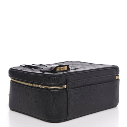 Chanel Caviar Quilted Large CC Filigree Vanity Case Navy 4 of 12
