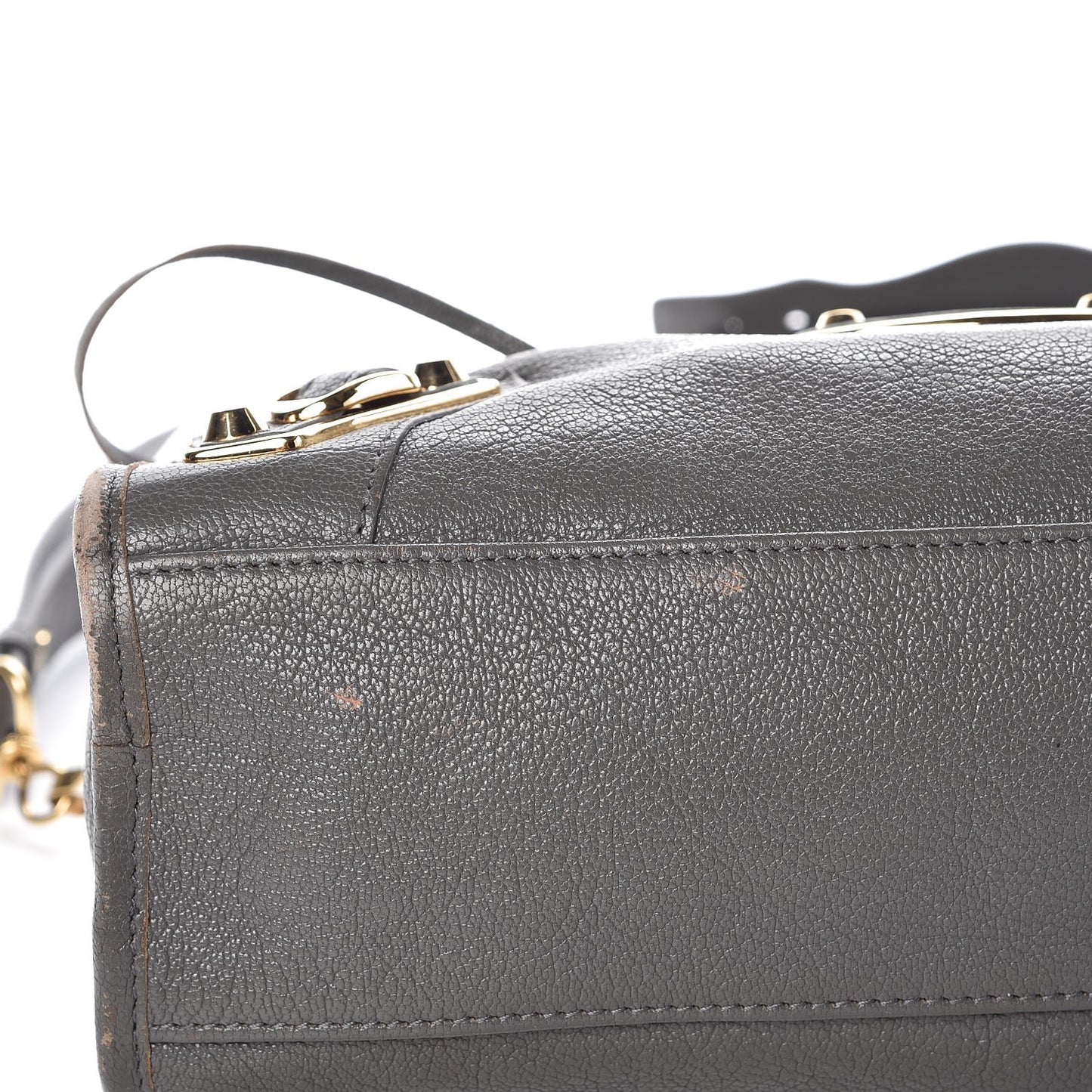 Chevre Gold Metallic Edge Hardware S City Gris Acier