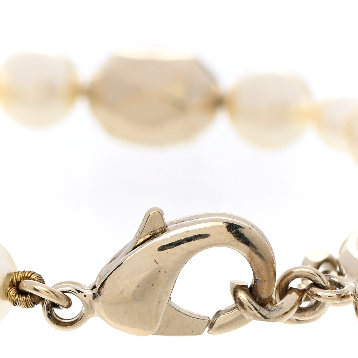 Chanel Pearl Bead CC Bracelet Gold 4 of 5