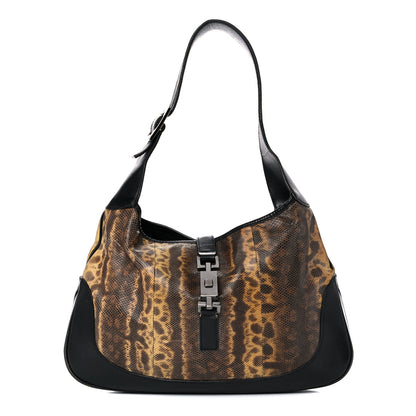 Gucci Lizard Jackie O Hobo Brown 1 of 26