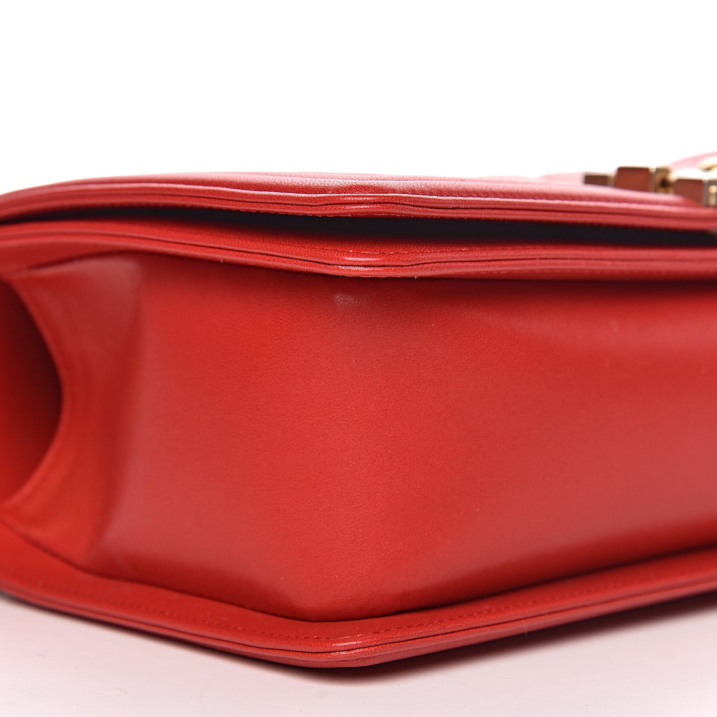 Lambskin Quilted Medium Boy Flap Red