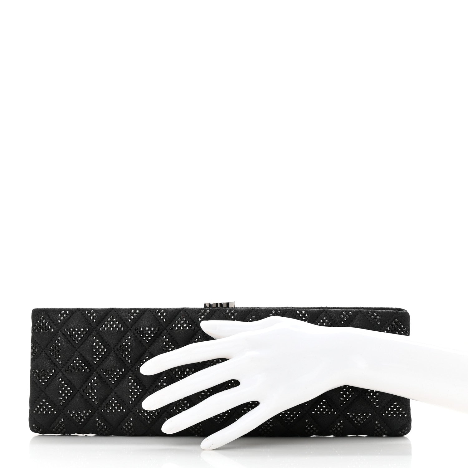 Chanel Iridescent Lambskin Crystal Quilted Clutch Black 2 of 10