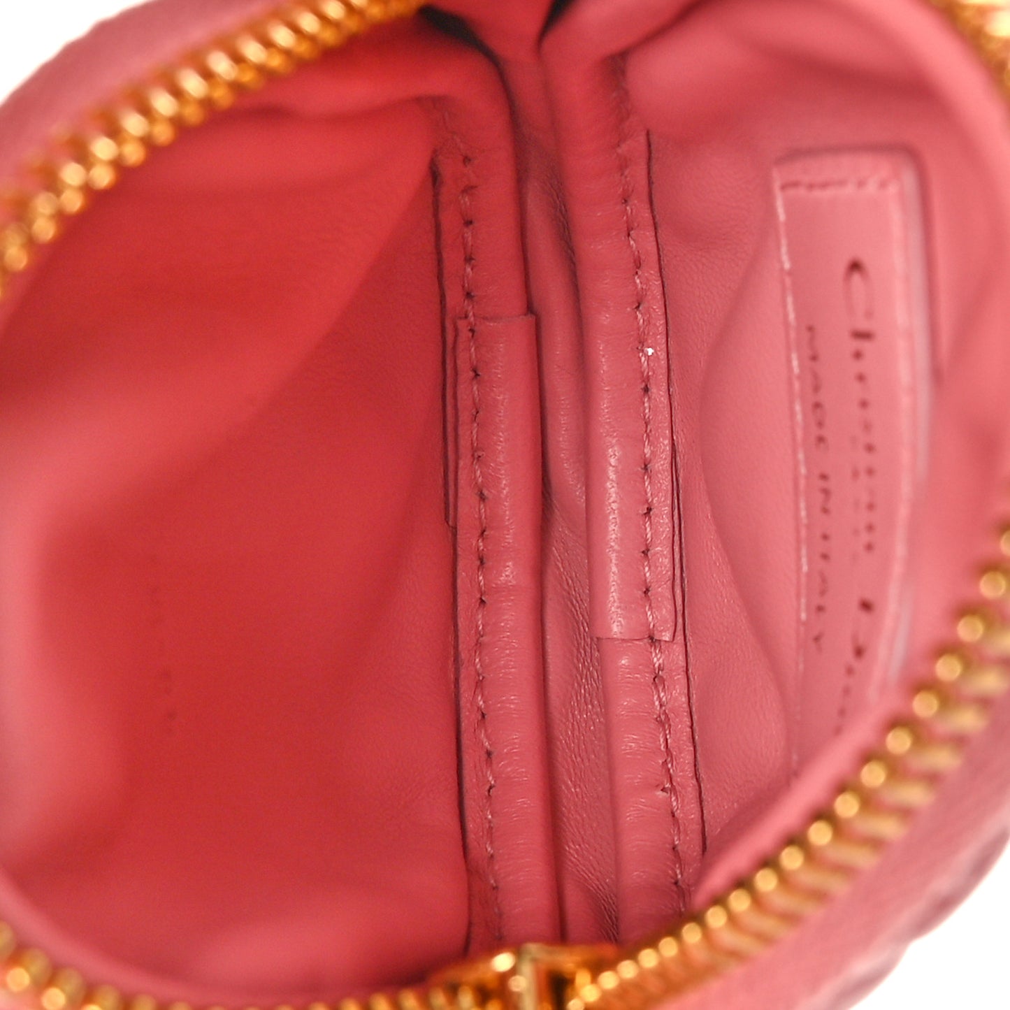 Lambskin Mini Cannage Round Caro Crossbody Pouch Peach Blossom Pink