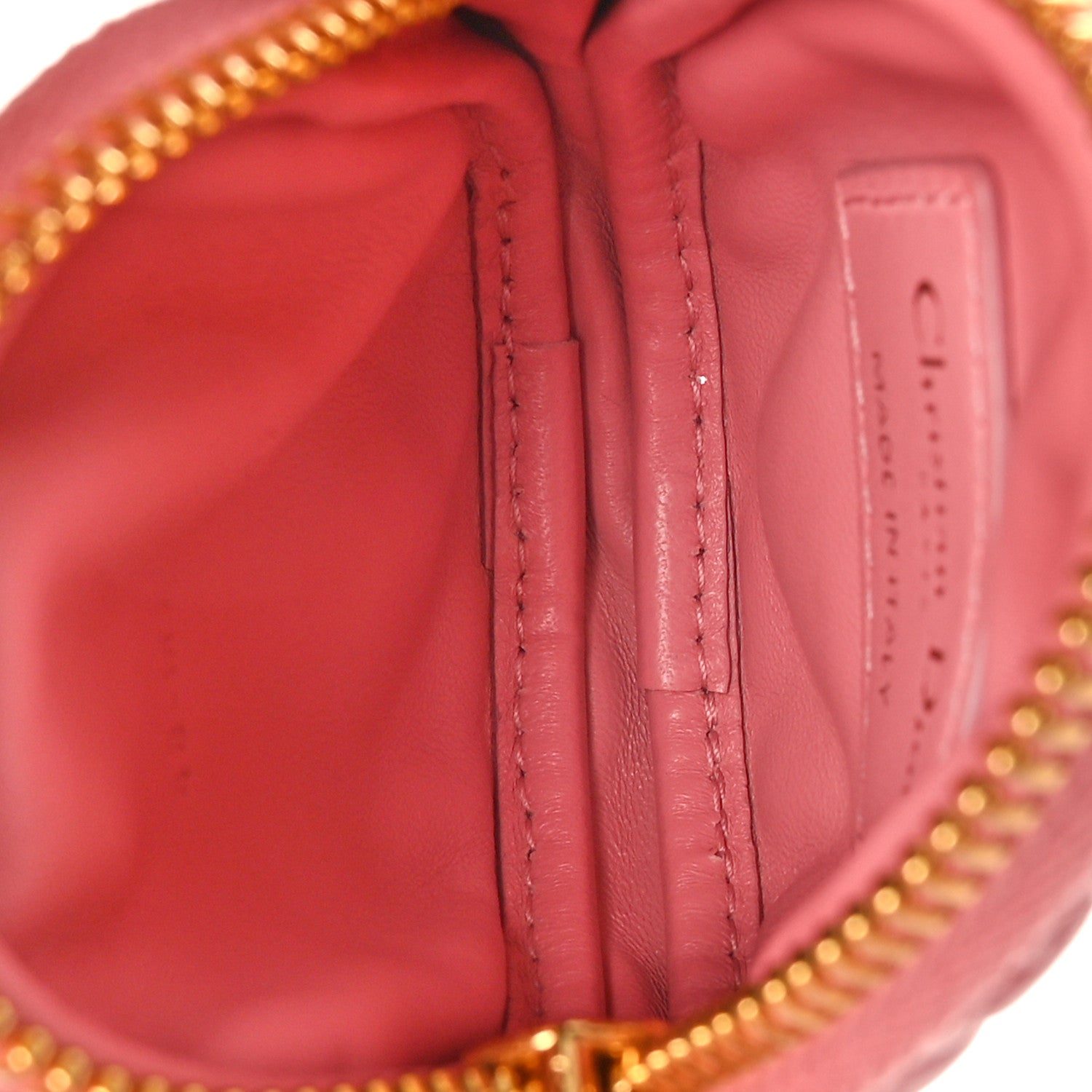Christian Dior Lambskin Mini Cannage Round Caro Crossbody Pouch Peach Blossom Pink 5 of 8