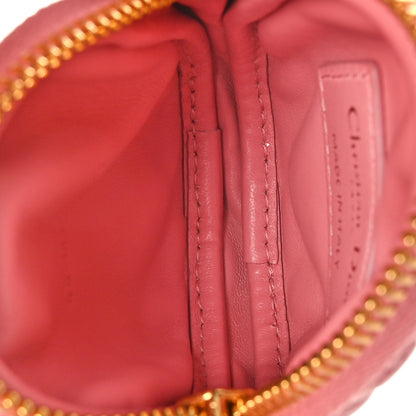 Christian Dior Lambskin Mini Cannage Round Caro Crossbody Pouch Peach Blossom Pink 5 of 8