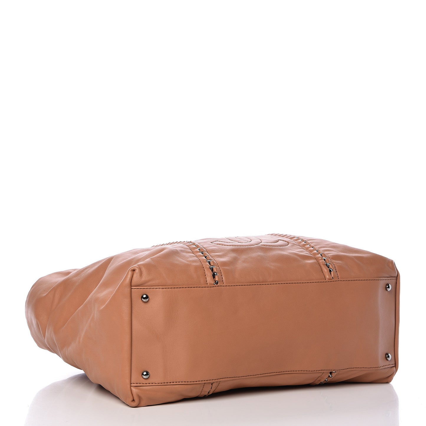 Smooth Calfskin Luxe Ligne Tote Dark Beige