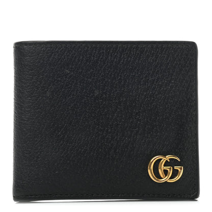 Gucci Calfskin Boar Effect GG Marmont Bi-Fold Wallet Black 1 of 8
