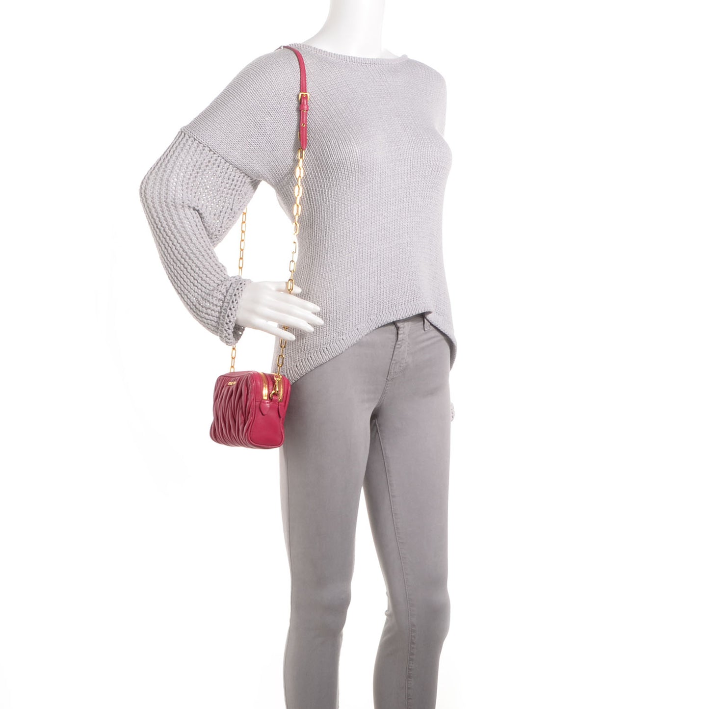 Nappa Matelasse Camera Bag Azalea