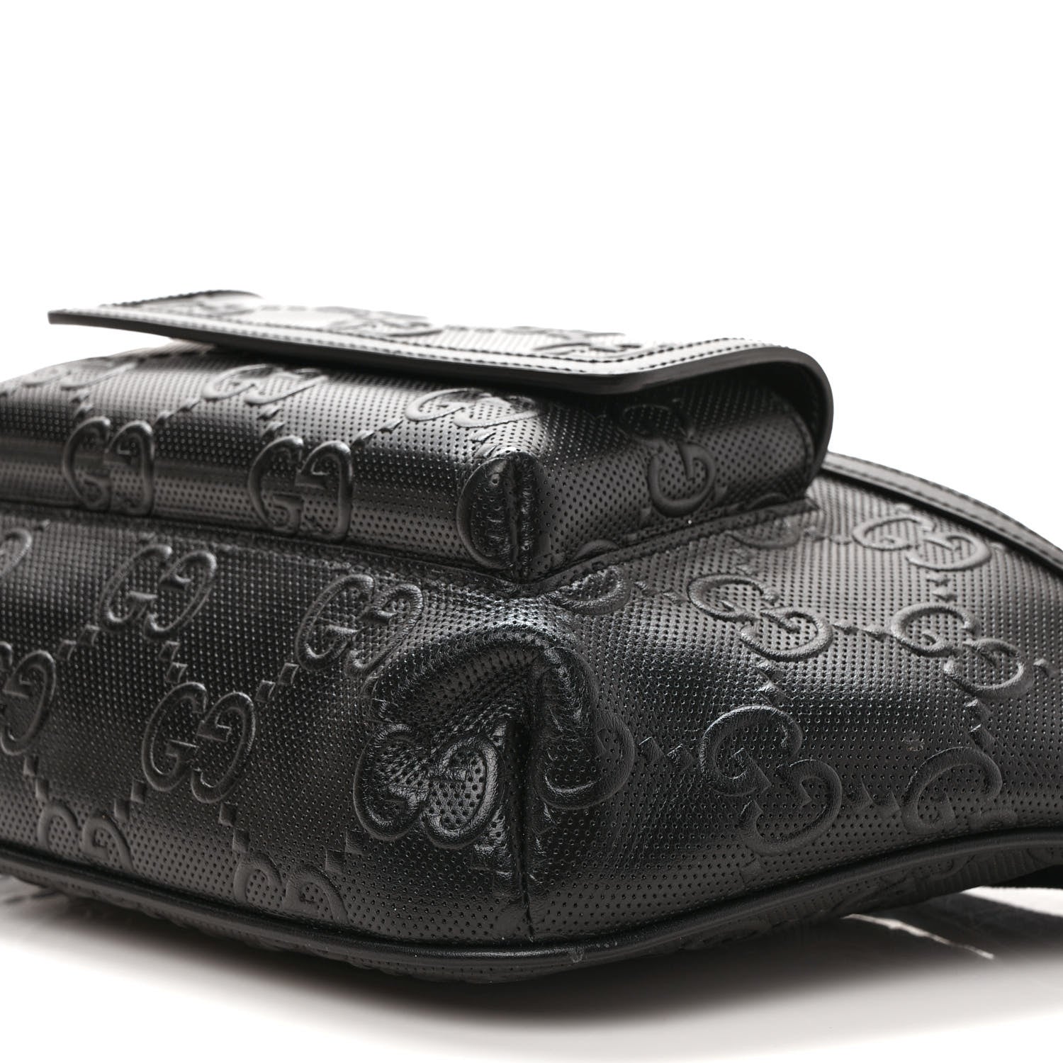 Gucci Calfskin GG Tennis Embossed Pocket Belt Bag Black 8 of 8