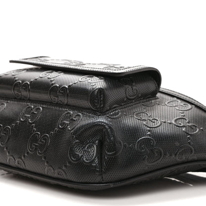 Gucci Calfskin GG Tennis Embossed Pocket Belt Bag Black 8 of 8