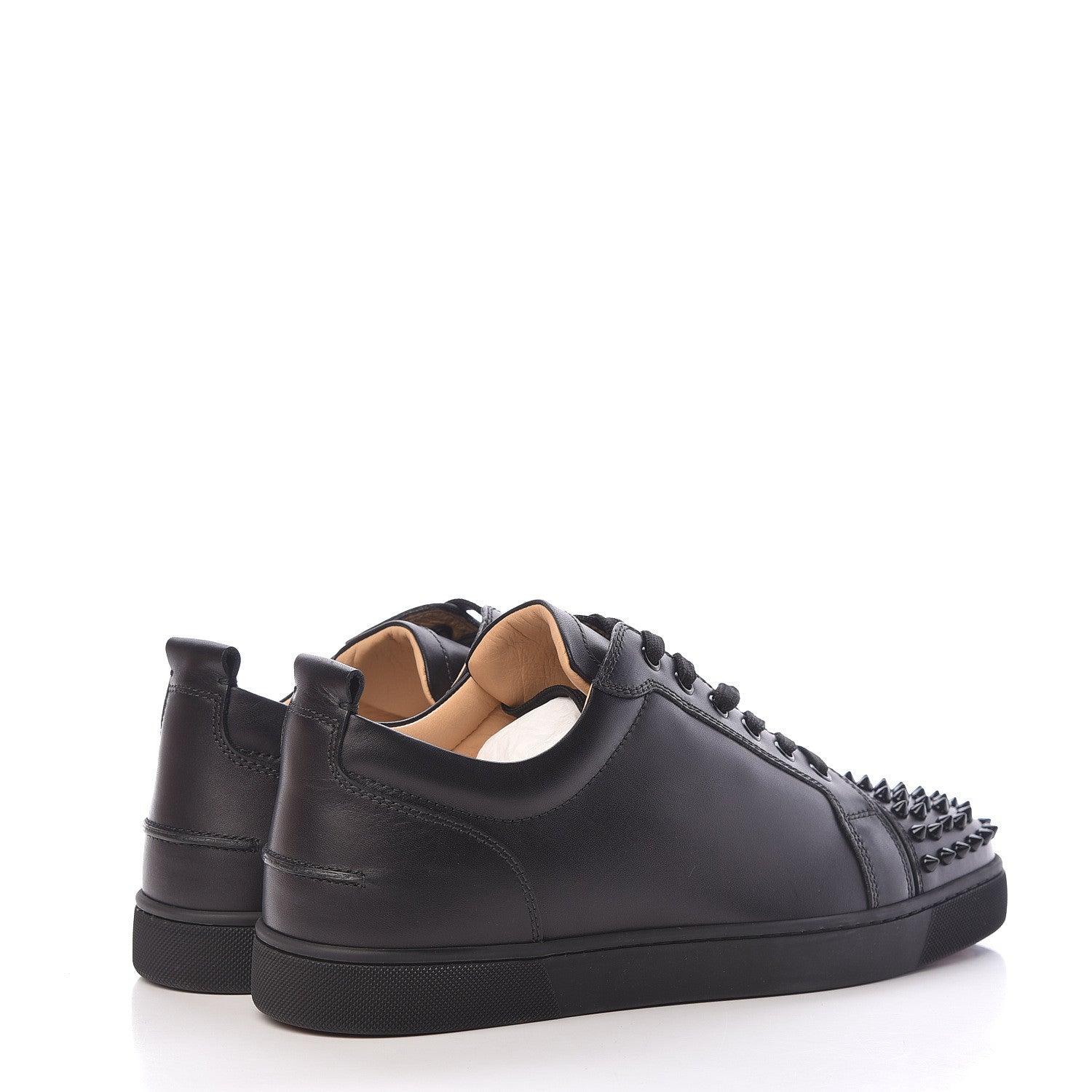 Christian Louboutin Calfskin Mens Louis Junior Spikes Flat Sneakers 45 Black 4 of 11
