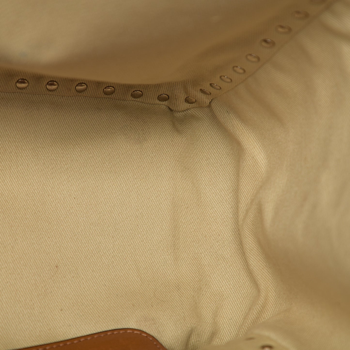 Textured Calfskin Medium Rockstud Tote Camel
