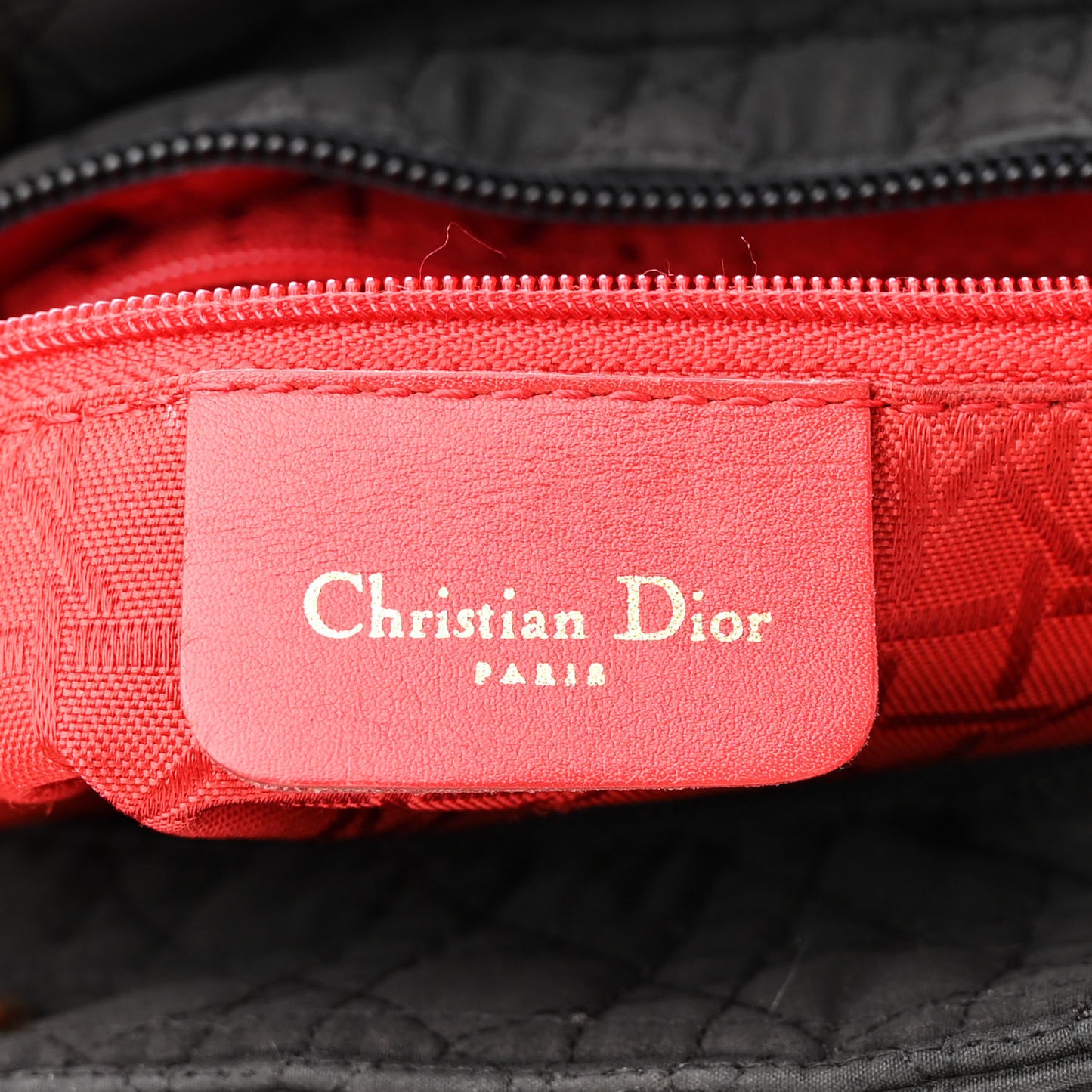 Nylon Cannage Medium Lady Dior Black